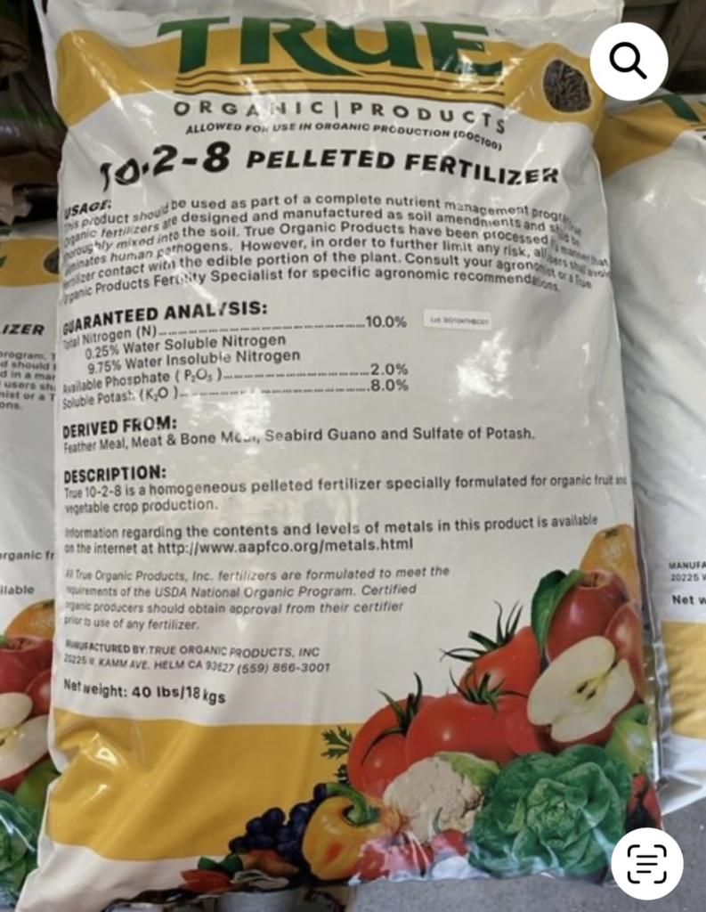 True organics, 10-2-8